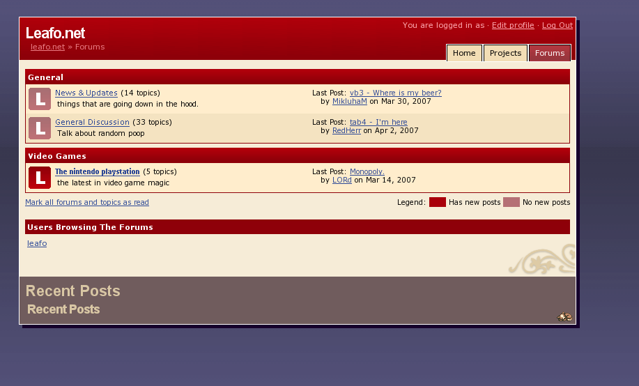 An unreleased leafo.net forum from 2007